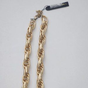 Aqua Twisted Chain Necklace in Gold-tone, 19-22 inch